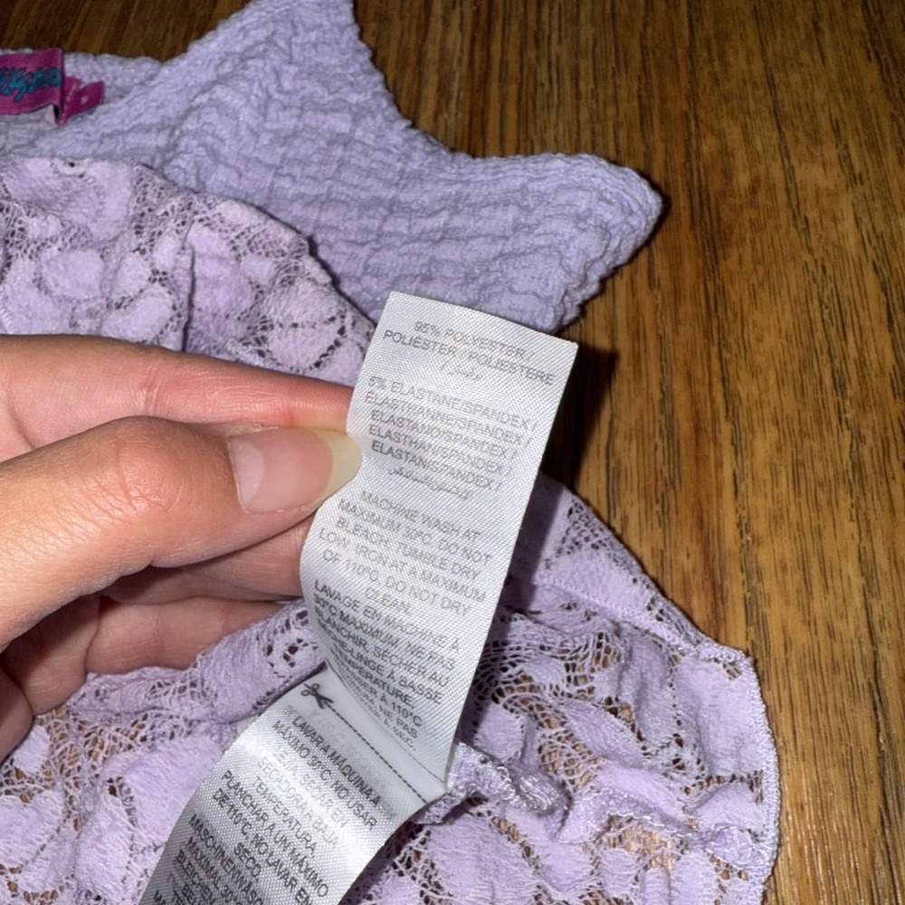Edikted Top Spaghetti Strap Lavender Lace Babydoll Cami S Y2K Style Fairy Grunge - Picture 4 of 9